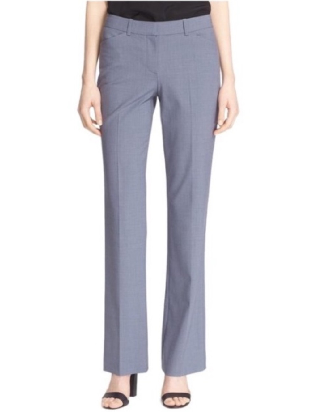 Theory Custom Max 2 Edition 5 Pant Size 4 Denim Melange Wool Trouser Blue Gray